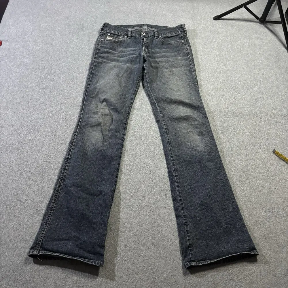 Vtg Y2K Diesel Rame Bootcut Jeans 30.5x33 Faded Gray Distressed Low Rise Tag 31